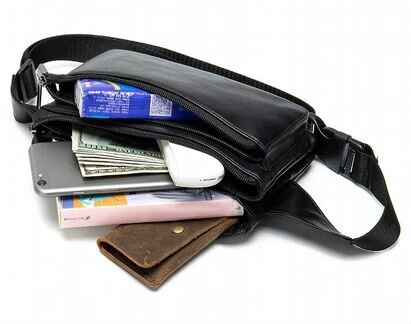 Сумка кожаная на пояс мужская оригинал LB11