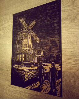 Картина печать линогравюра 