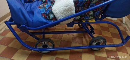 Санки Санимобиль с колесами и багажником