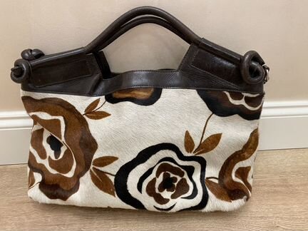 Сумка женская натуральная кожа мех