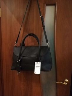 Сумка Zara, черная, новая, экокожа, большая