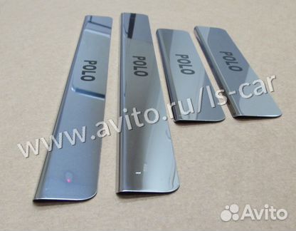 Накладки на пороги VW Polo 5 Поло надпись