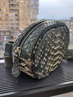 Сумка поясная из кожи питона