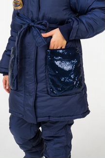 Новое зимнее Пальто Button Blue