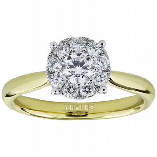 Золотое кольцо с бриллиантами 0.58 ct