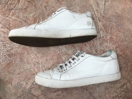 Белые кеды Geox из натуральной кожи