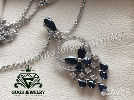 Роскошное колье с бриллиантами и сапфирами