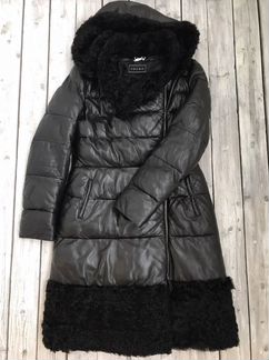 Adamo кожаное стёганное пальто