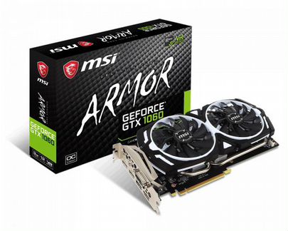 Видеокарта MSI GeForce GTX 1060 armor 3G OCV1 3GB