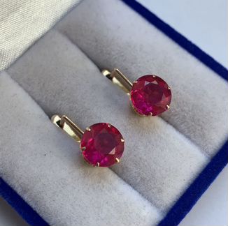 Серьги золотые с камнями. СССР