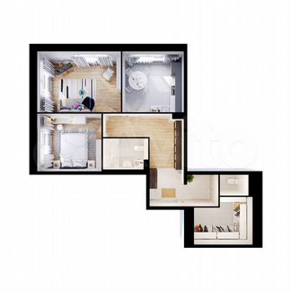 2-к квартира, 67.4 м², 1/17 эт.