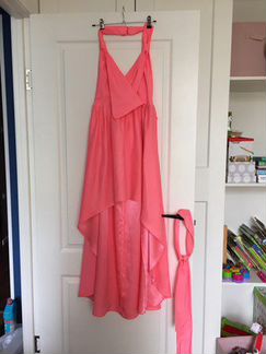 Платье вечернее, ярко розовое