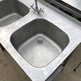 Мойка 2х секционная из нержавеющей стали 100/60/85