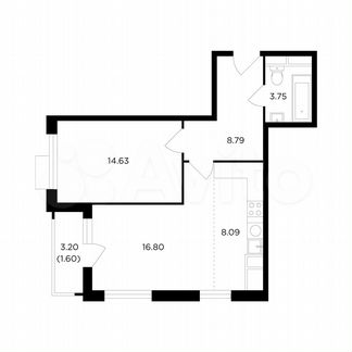 2-к квартира, 53.7 м², 11/27 эт.