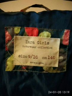Zara Куртка для девочек.9-10. от 140