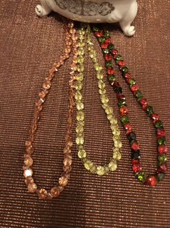 Колье из натурального циркония