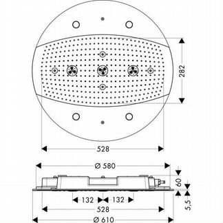 Верхний душ Hansgrohe Raindance Rainmaker с подсве