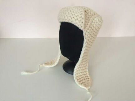 Шапка ушанка вязаная