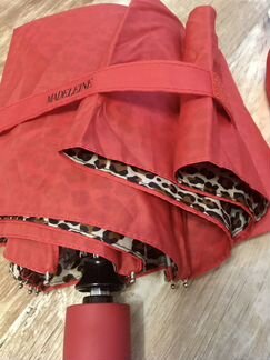 Зонт Madeleine красный - леопард автомат