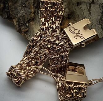 Золотой браслет двойной Бисмарк