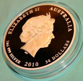 Серебряная монета лунар 2, Год Тигра 2010 1 кг